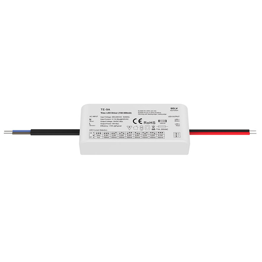 9W 150-500mA Triac Dimmable LED Driver TE-9A